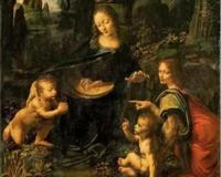 岩间圣母的诡异之处 圣母抓着无形的人头耶稣做出砍的手势