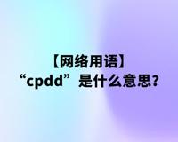 “cpdd”是什么意思？【网络用语】