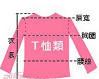 女装上衣尺码对照表