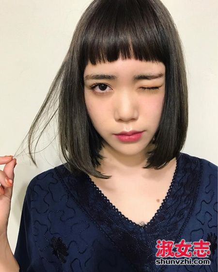 2018年好看的中长波波头发型图片