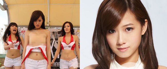 台湾女星方志友上衣脱落 男观众称“赚到了！