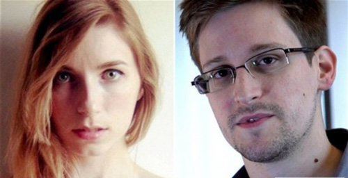 棱镜门斯诺登现状 斯诺登的女友林赛·米尔斯照片