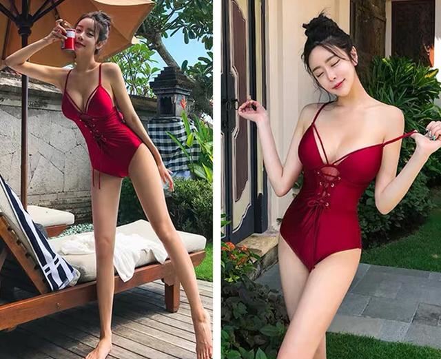 女士三角连体游泳衣图片 简直性感爆棚