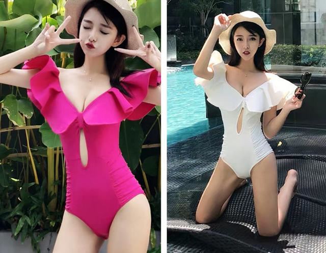 女士三角连体游泳衣图片 简直性感爆棚