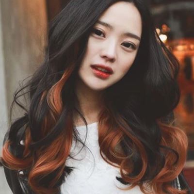 发尾渐变色头发图片 适合黑色头发的发尾渐变