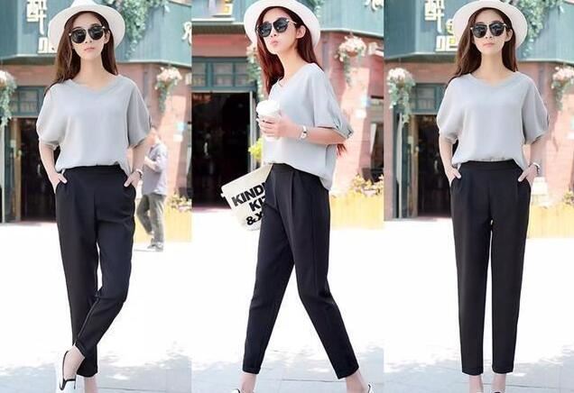 哈伦裤配什么上衣好看 女士哈伦裤配上衣图片