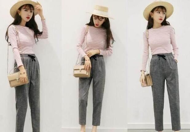 哈伦裤配什么上衣好看 女士哈伦裤配上衣图片