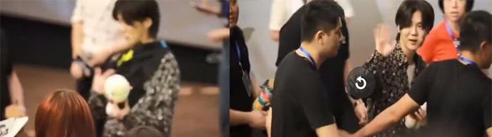 鹿晗被扔衣服 脾气和修养获赞