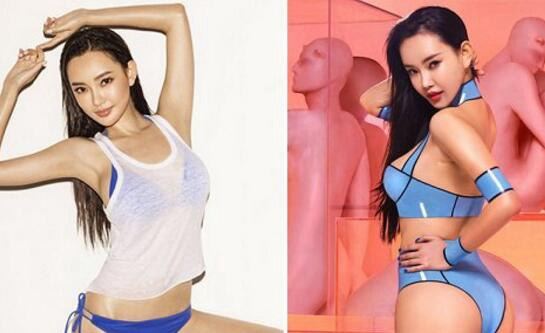 童菲暴露凸点图 以晶女郎身份背景出道