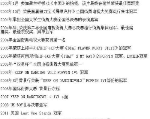 世界街舞舞王十大排名中前三曝光 中国黄景行排第三