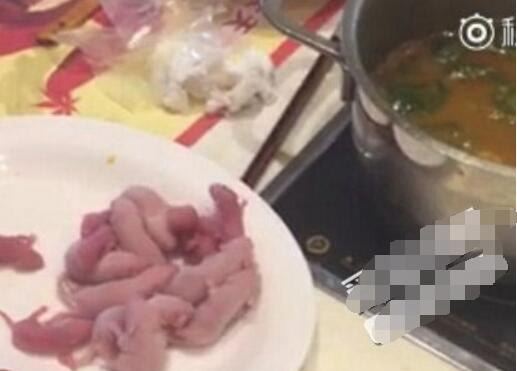 禁菜三吱儿的食用步骤分解 生吃活老鼠(胆小勿试)