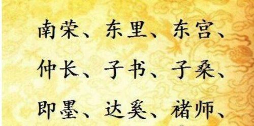 中国百家姓中的复姓有哪些 共计85个(最长复姓长达17个字)