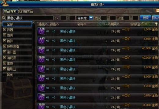dnf黑色小晶块怎么得