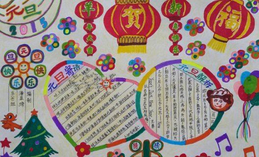 2022年元旦手抄报怎么画简单又漂亮