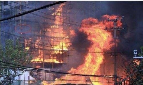 胶州路火灾后的灵异照片 大楼爬满鬼魂旧上海的火葬场