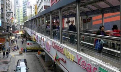 世界上最长的露天自动扶梯 香港中环至半山自动扶梯长800米