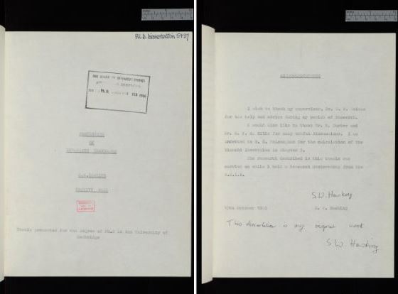 霍金公开博士论文 最牛论文致使剑桥大学网站崩溃