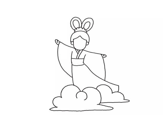 中秋节赏月的图片 简笔画