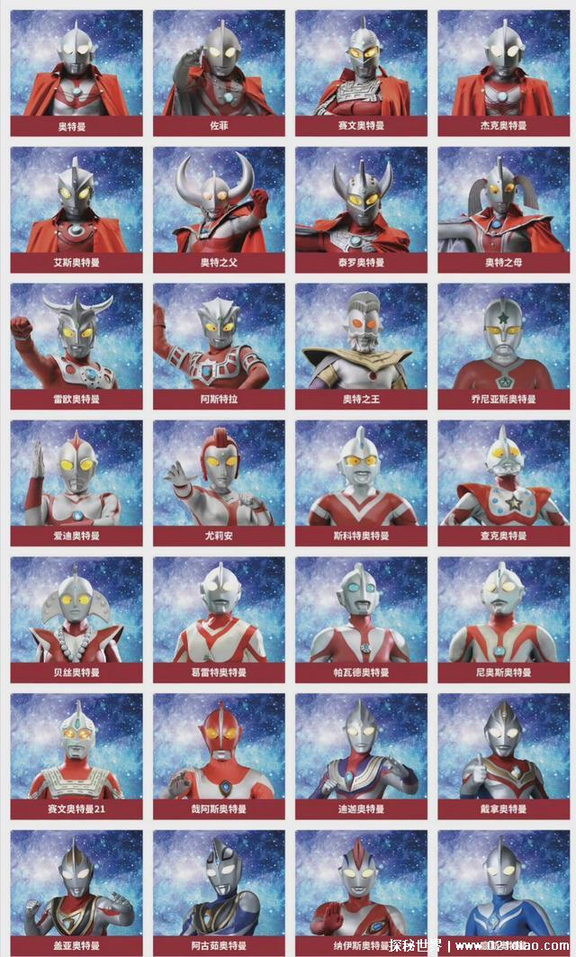奥特曼名字大全加图片，昭和平成等全部系列68个奥特曼集锦