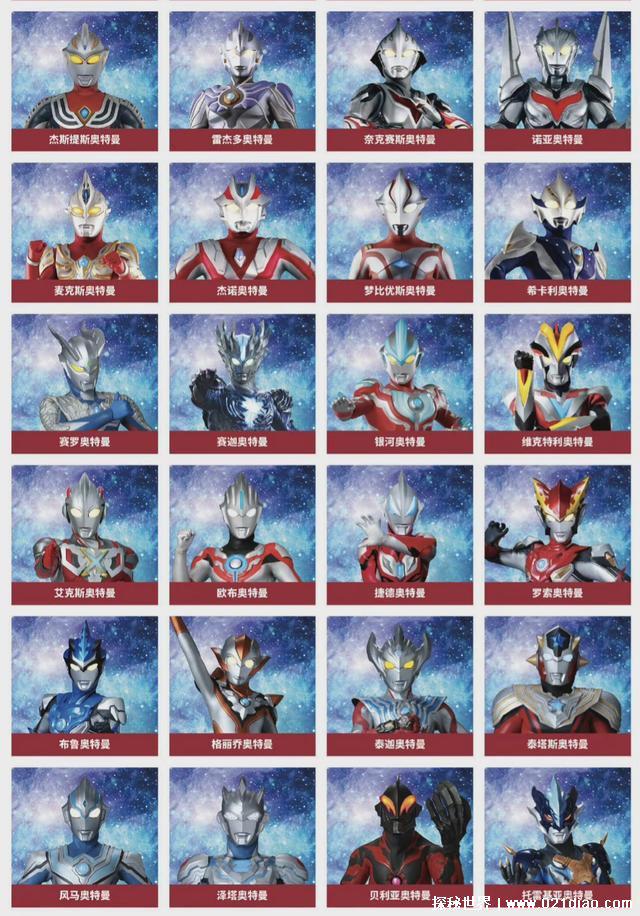 奥特曼名字大全加图片，昭和平成等全部系列68个奥特曼集锦