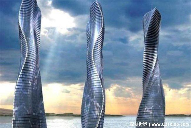 迪拜旋转摩天大楼 会动的大楼(90分钟旋转一圈)