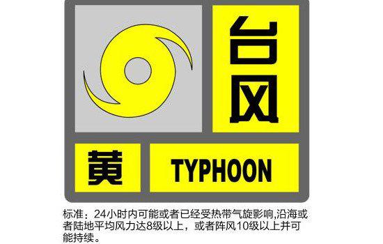 台风预警信号分为几种?四种(蓝色/黄色/橙色/红色)