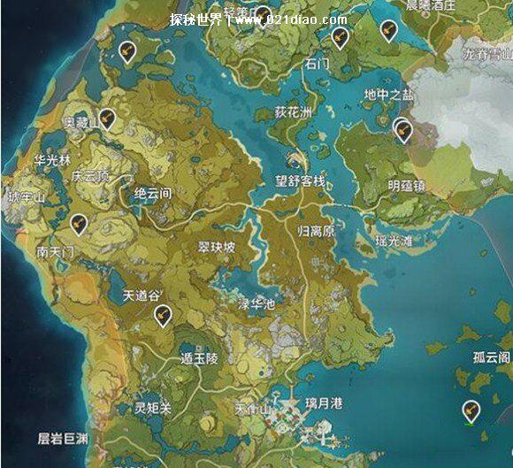 原神蒙德地灵龛分布图，20个地灵龛及钥匙获取技巧介绍