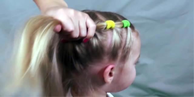 小女孩发型绑扎方法