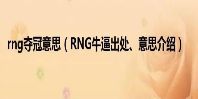 rng牛逼是什么梗