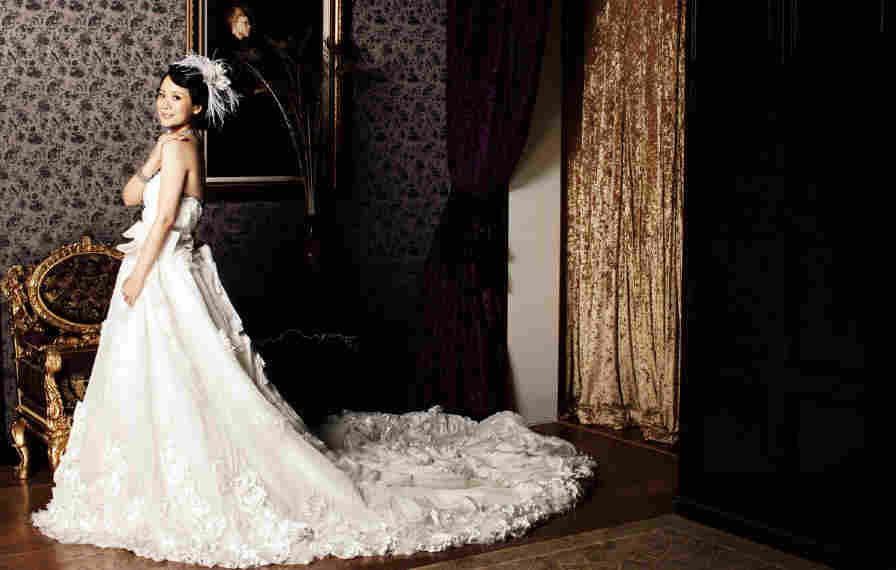 4组国民好媳妇海清婚纱照图片 明星辣妈海清短发单人婚纱照样片欣赏