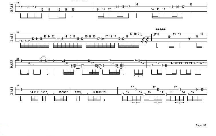 冷雨夜贝斯谱 solo