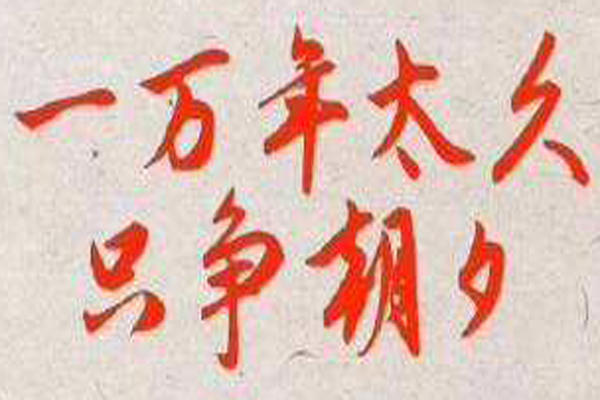 “一万年太久,只争朝夕”是什么意思?