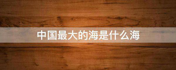 中国最大的海是什么海