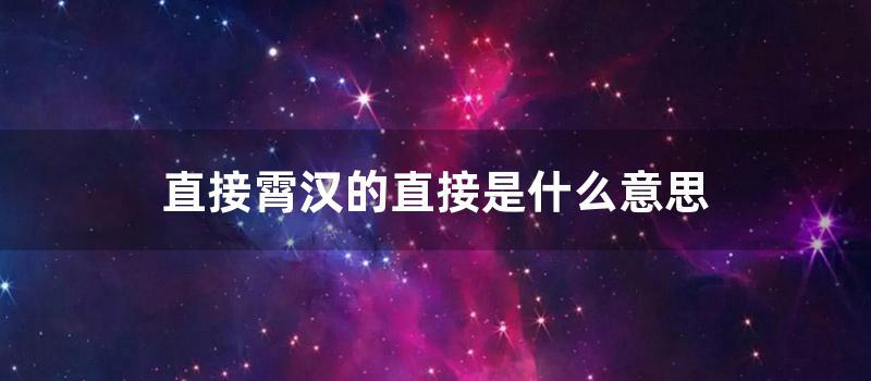 直接霄汉的直接的意思是什么