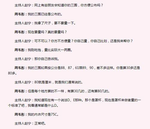 周韦彤三围首曝光 为什么叫她滚出娱乐圈