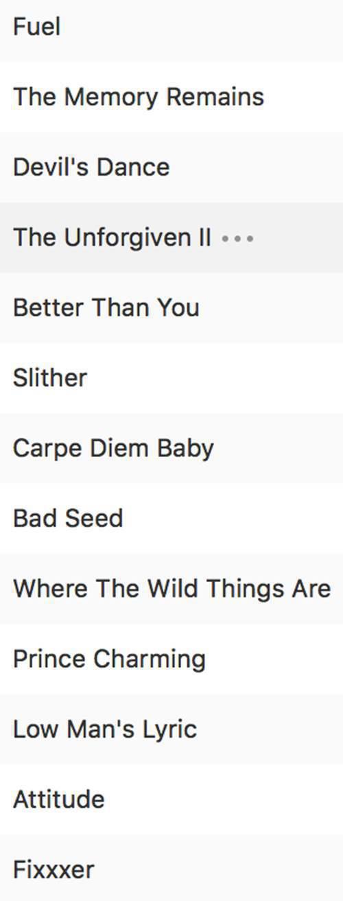谱 重金属乐队Metallica六张专辑几十首原版谱