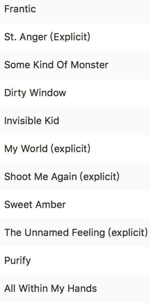 谱 重金属乐队Metallica六张专辑几十首原版谱