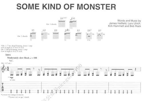谱 重金属乐队Metallica六张专辑几十首原版谱