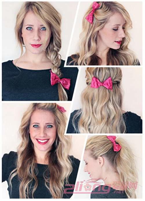 蝴蝶结扎法！一个蝴蝶结打造八种发型