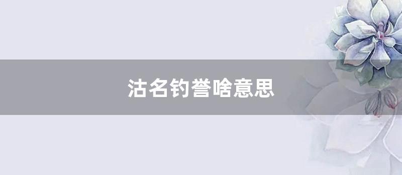 沽名钓誉啥意思 (沽名钓誉学霸王啥意思)