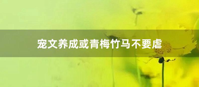 宠文养成或青梅竹马不要虐 (养成文青梅竹马文)