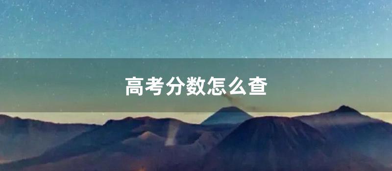 高考分数怎么查 (查分数网查成绩)