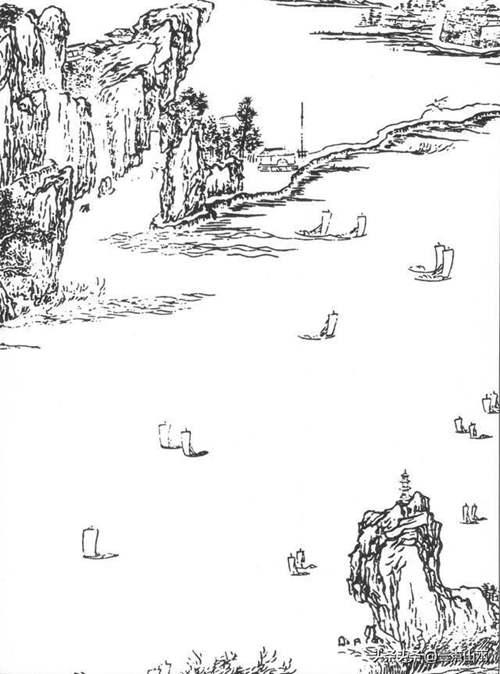 经典国画山水画 白描山水