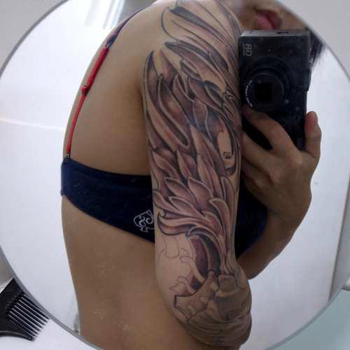 花臂纹身全程回顾展示