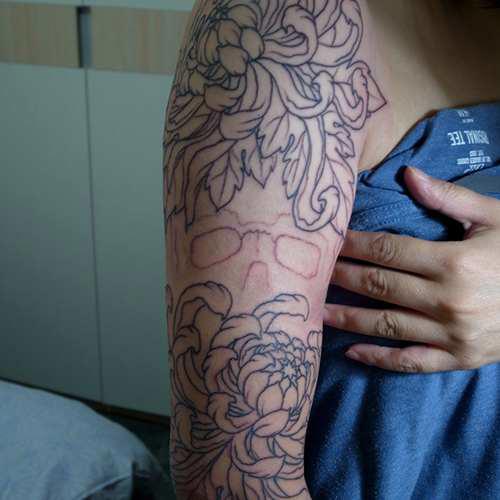 花臂纹身全程回顾展示