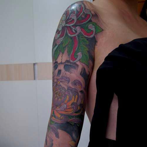 花臂纹身全程回顾展示