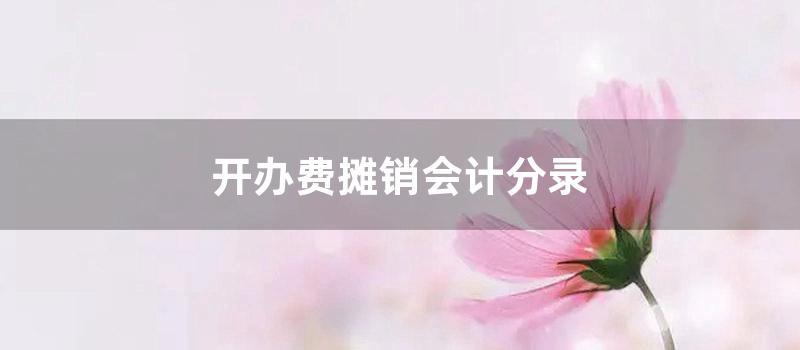 开办费摊销会计分录 (开办费分几年摊销)