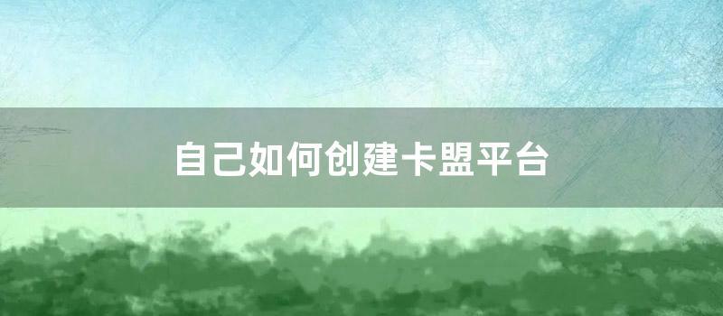 自己如何创建卡盟平台