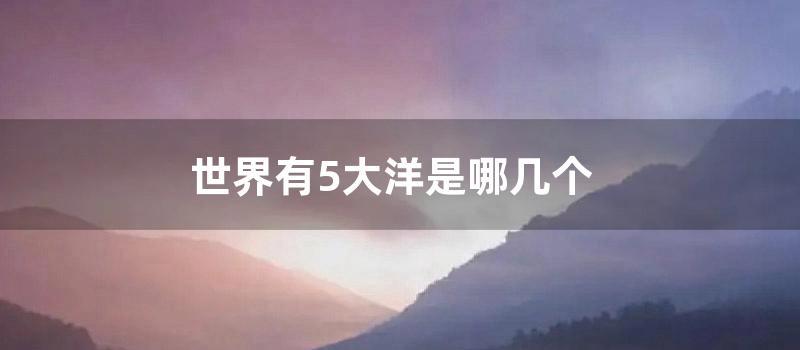 世界有5大洋是哪几个 (世界第五大洋)
