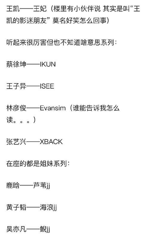 明星们的粉丝名你家粉丝名是啥